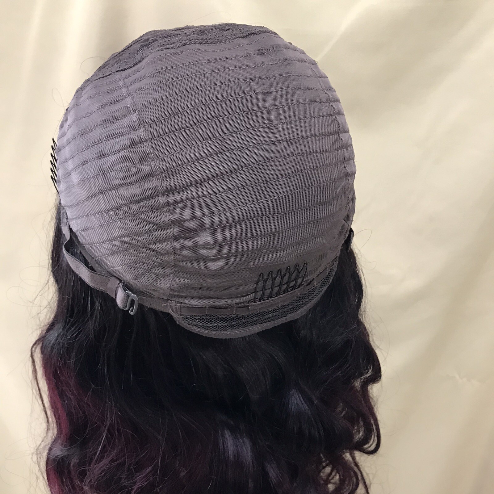 20in 4×4 Lace Closure Human hair Wig Bodywave Prepluckle Ombre Burgundy Remy