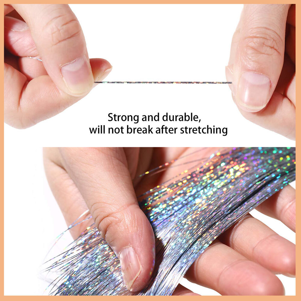 Sparkle Hair Tinsel Holographic Glitter Extensions Tinsel Kits False Hairstyling