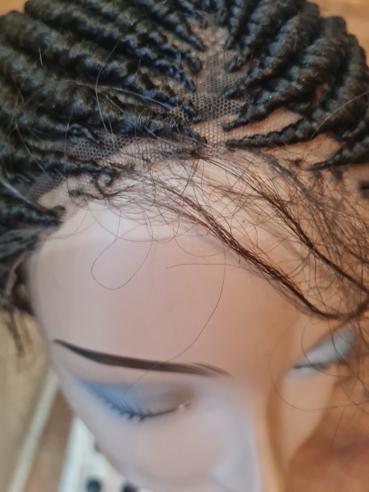 Braided Wig For Black Women Cornrow Braids Lace Front Synthetic Fiber