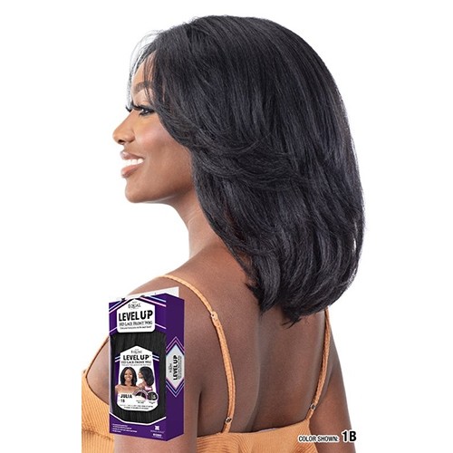 HD lace front bob length unit with flip out bangs- Julia