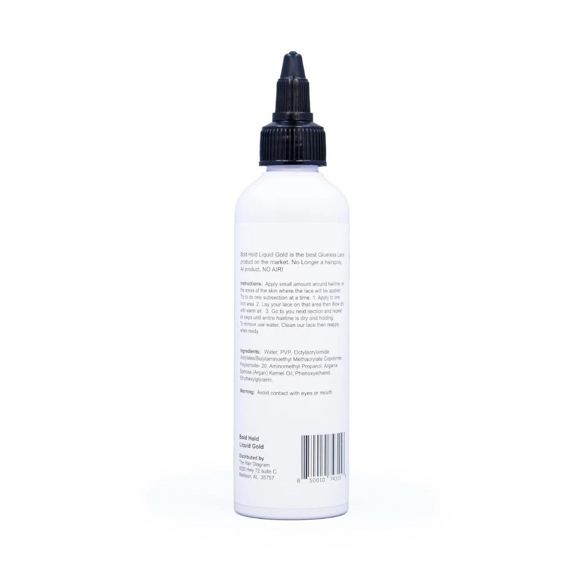 4oz Alcohol-Free Bold Hold Liquid Gold: Perfect Glueless Hair Gel Solution