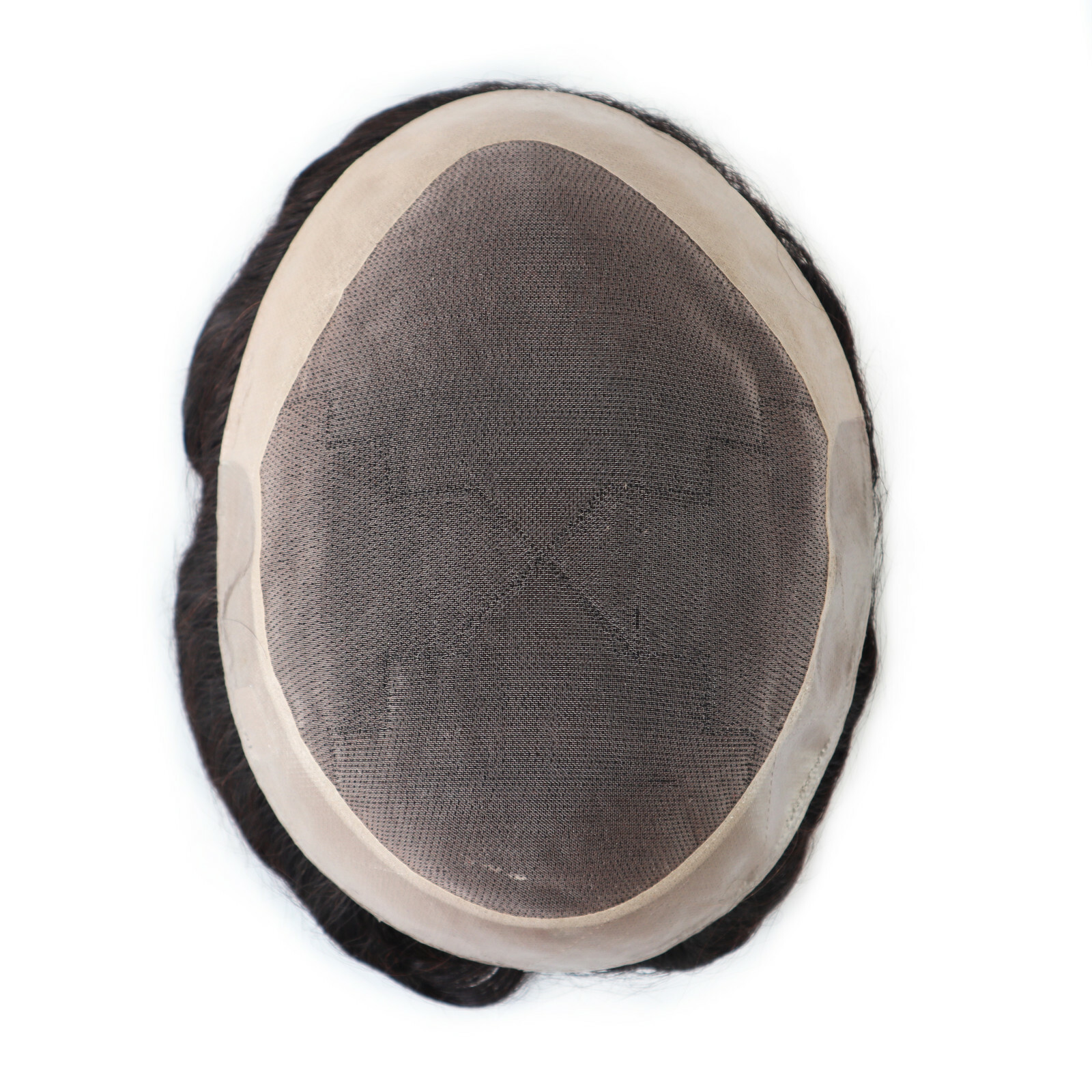 Mens Human Hair Replacement System Hairpiece Fine Mono Poly Skin Toupee