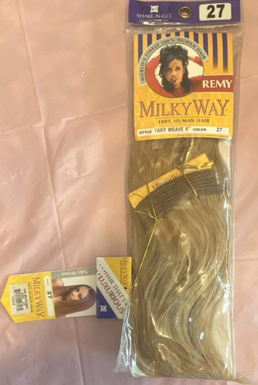 MILKY WAY Remy Yaky Weave Human Hair Extension 8in Color 27 Weaving