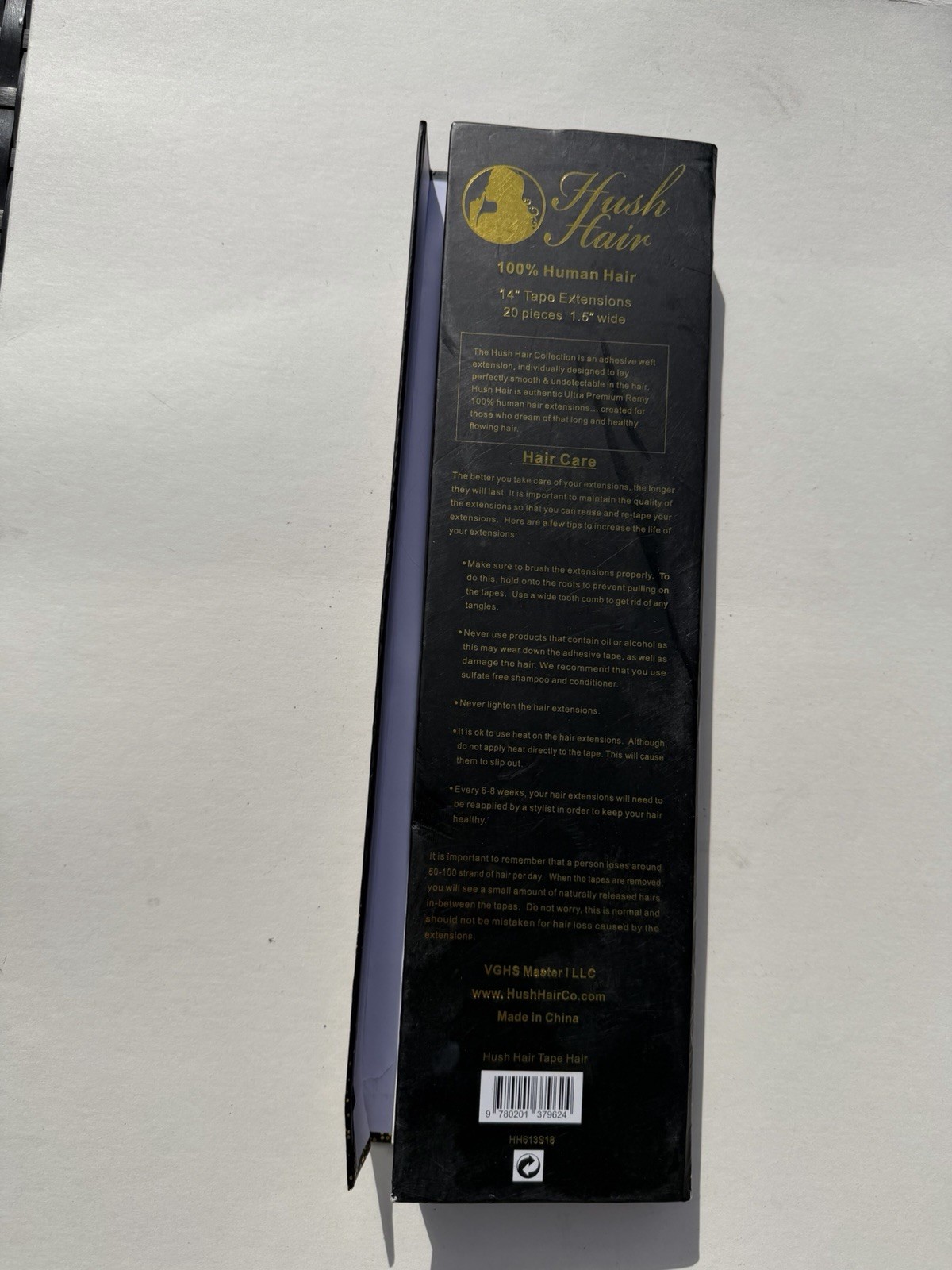 Hush Hair Brand Human Light Platinum Bleach Blonde #613 Tape in Extensions 14″