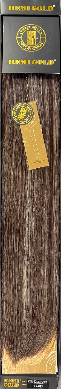 Sensual Indian Remi Gold 100% Human Hair Extensions 22″ Straight #4/613 Blend