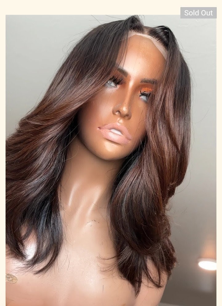 The Nirene Collection Human Hair Closure Wig Bob HD Lace Brand New Custom Color