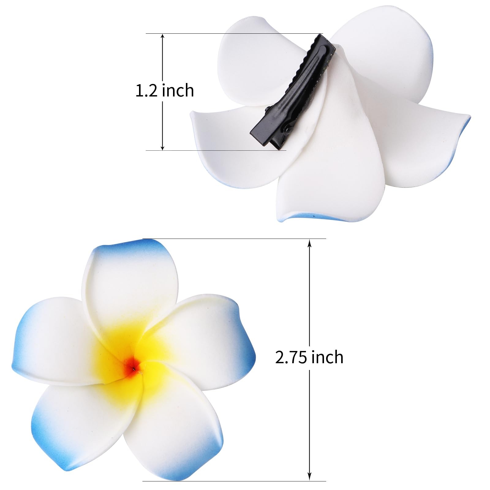20pcs 2.75 Inch Hawaiian Flower Hair 20 Count (Pack of 1), Inch(20pcs)