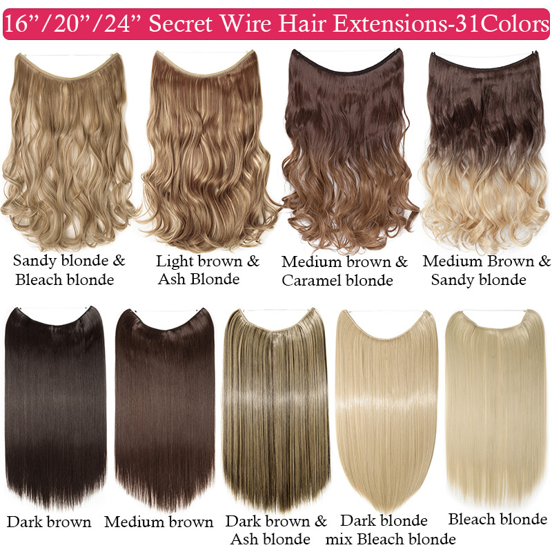 US Wire In Hair Extensions Elastic Band Secret Miracle Ring 100% Real Thick Hair