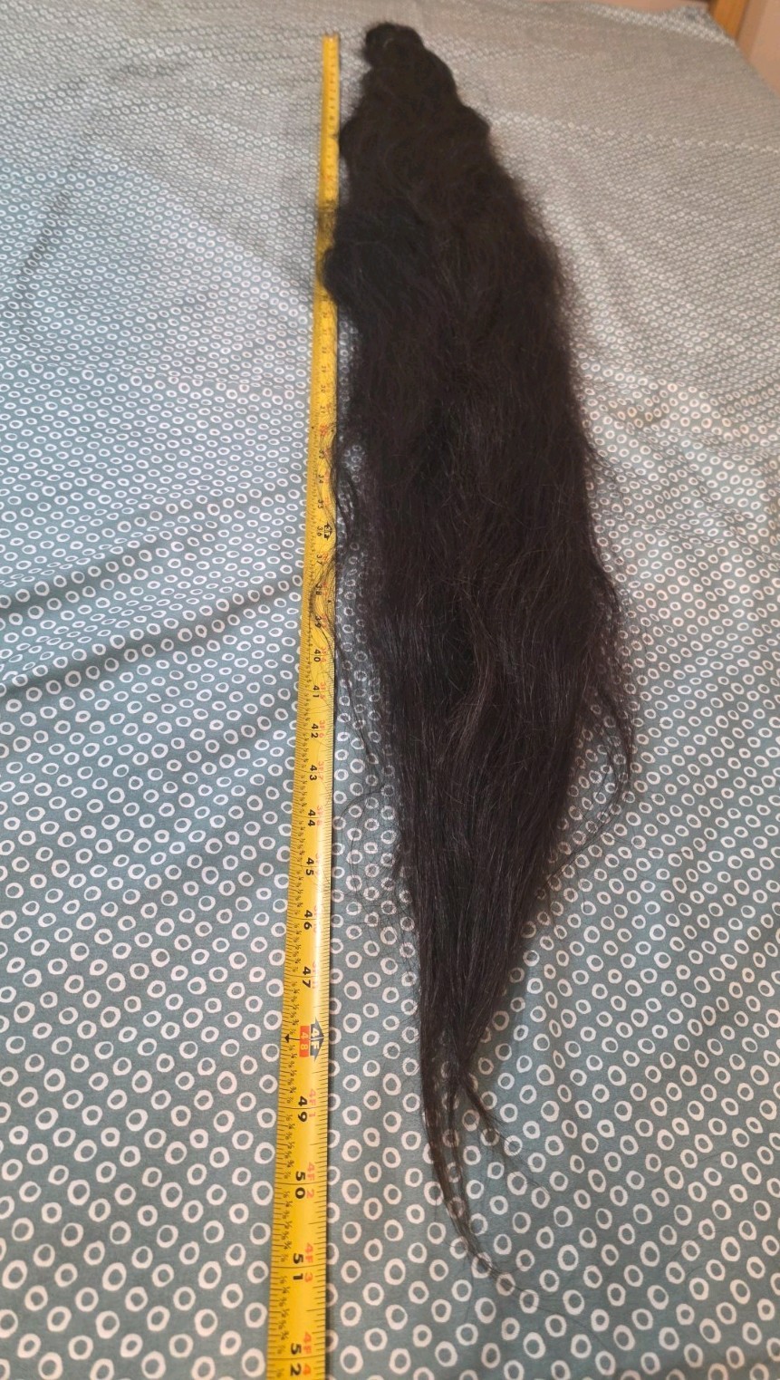 Human Hair super thick ponytail Straight Dark 50 inches 370 grams