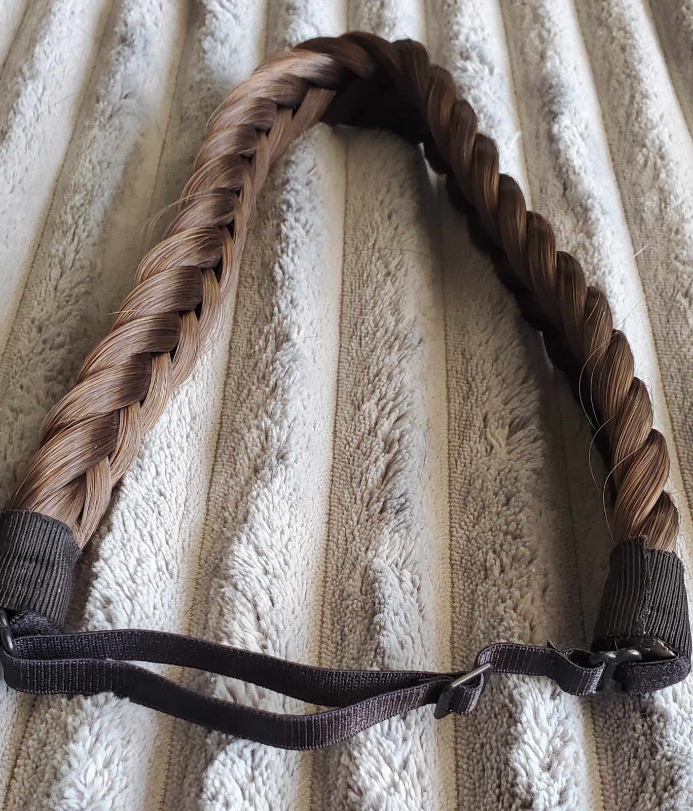 Madison Braids, Lulu Two Strands, Brunette, Adjustable Strap Headband.