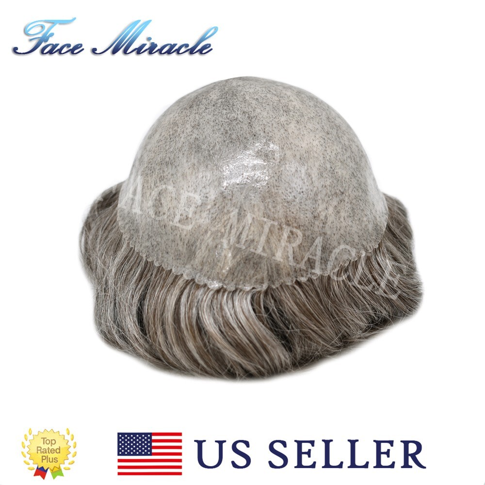 Mens Hair Piece Human Hair System All Poly Thin Skin Toupee for Men Hair Units