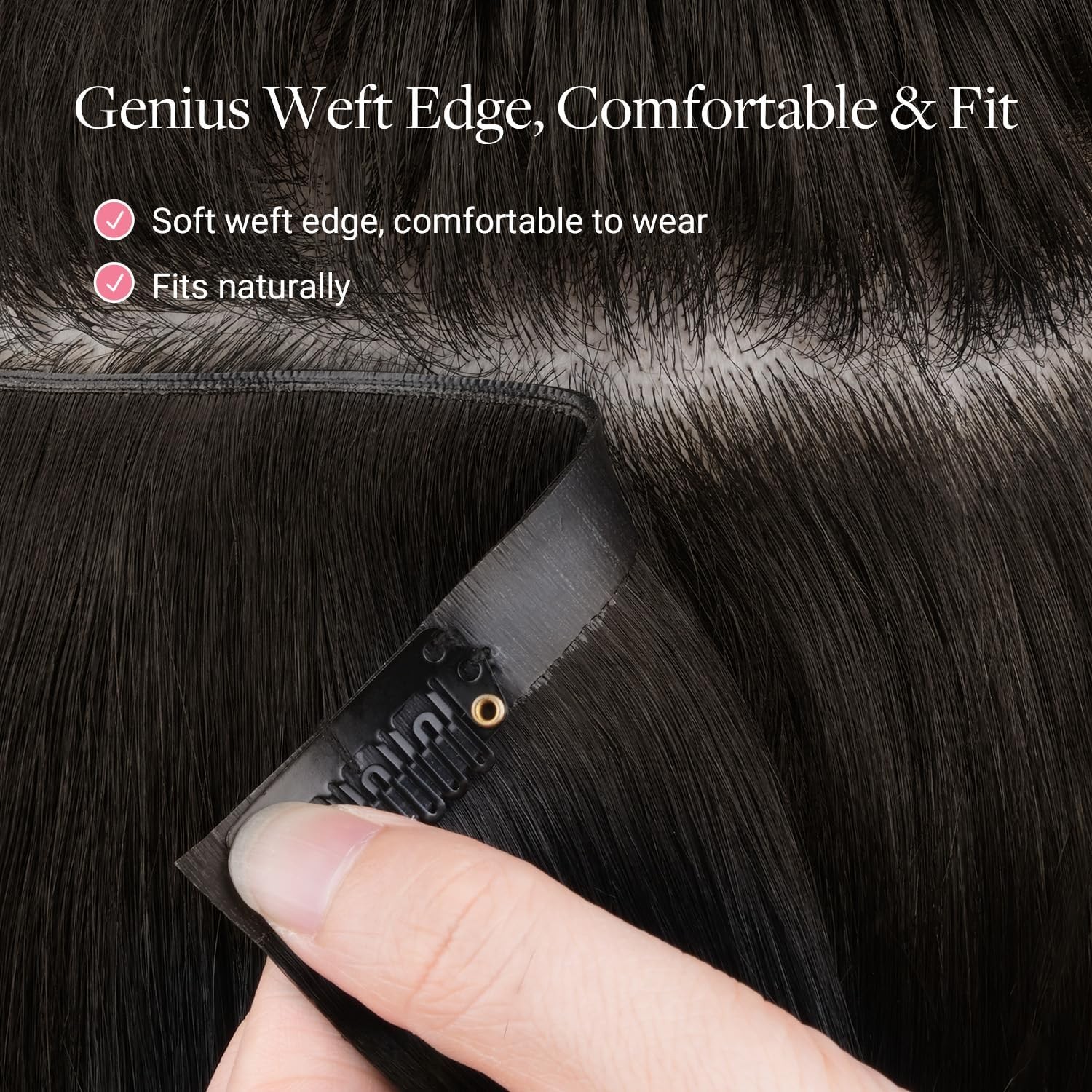 GOO GOO Genius Clip in Hair Extensions, 16inch 140g 7pcs, Seamless PU Clip in Ha