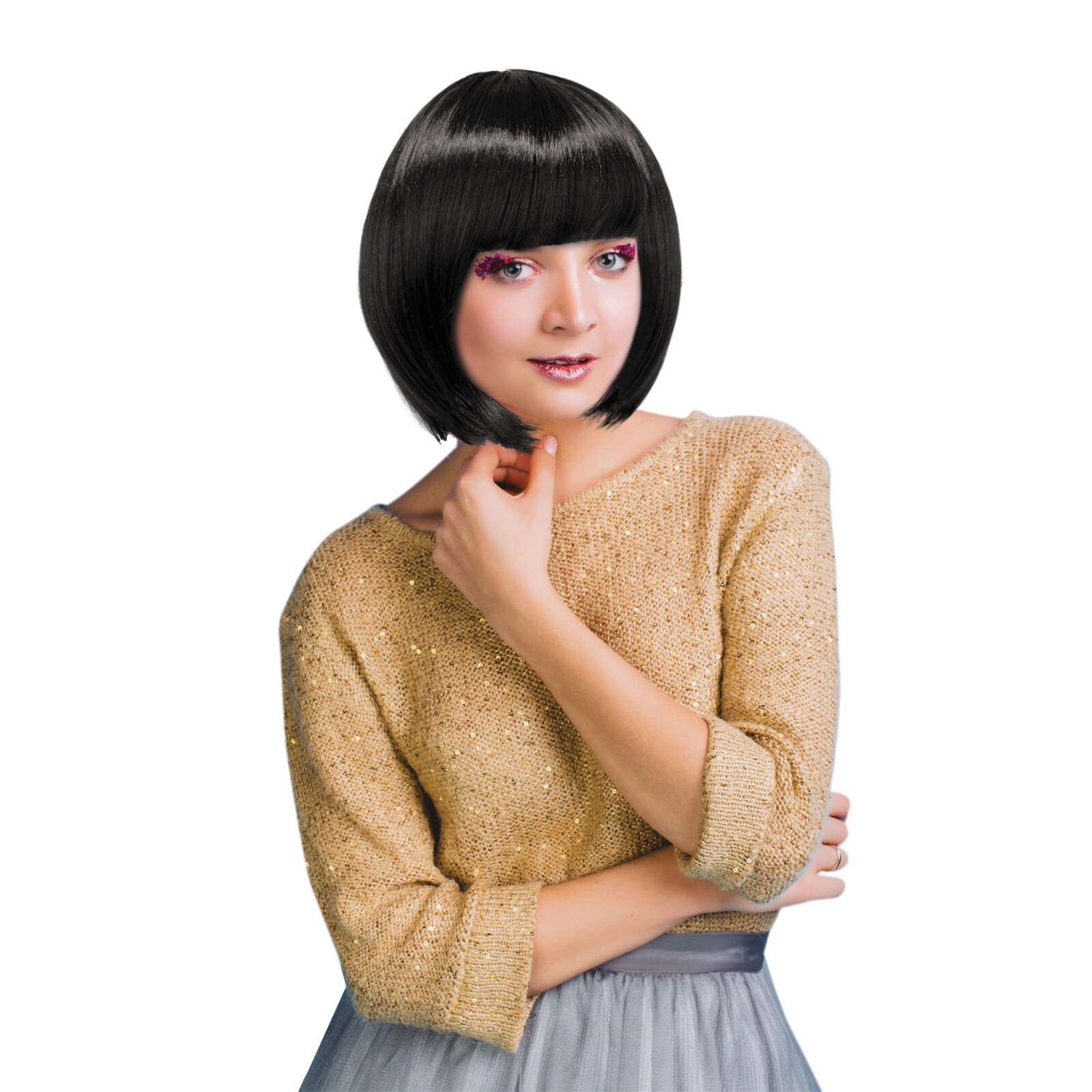 Dress Up America Bob Wig – Short Cosplay Wig with Bangs – Costume Wigs for Adult