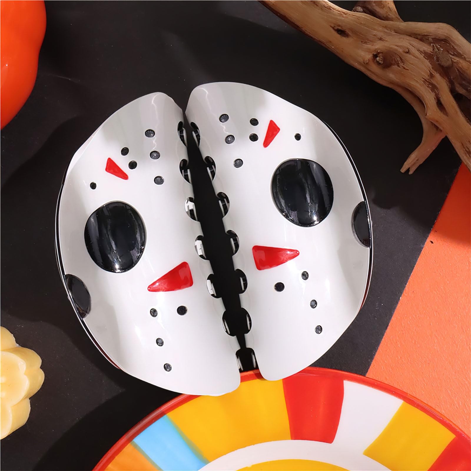 AUOCATTAIL Ghost Face Halloween Hair Claw Clips Skull Spooky 4.33, Red