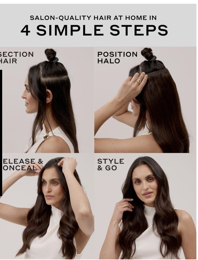 Bellame Instant Volume Halo Hair Extensions Kit 140g 12″-16″ White Mocha…