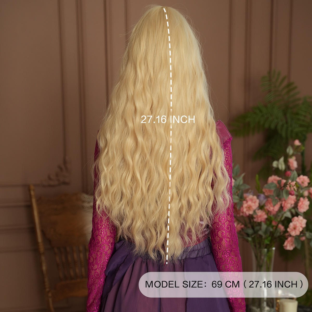 Long Blonde Wavy Wig for Women Lady Girls Cosplay Party Halloween Natural Synth