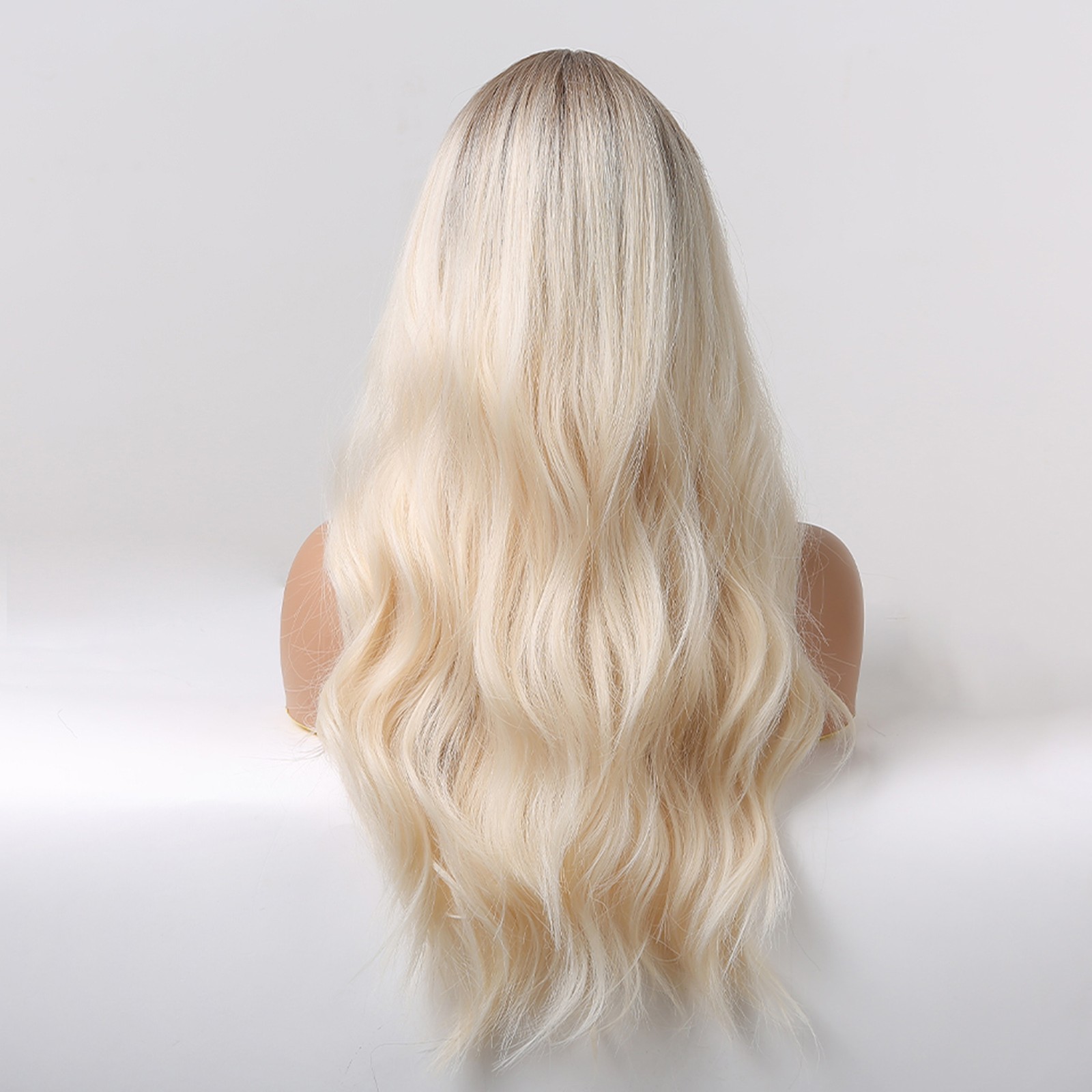 New Synthetic Wig Blonde Curly Wavy Wig Long Hairpiece