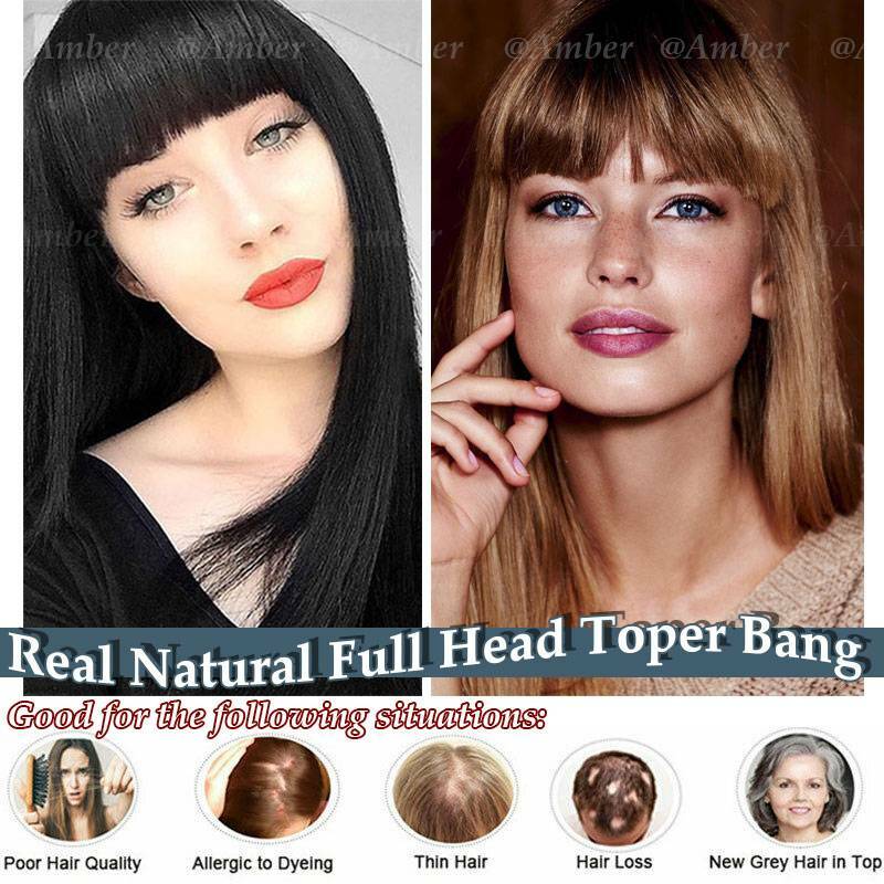 Real Short Full Head Band Topper Hair Piece As Human Hair Extension Straight MH6