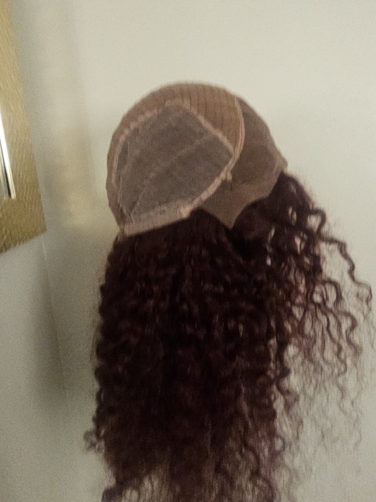 High Quality regular Top Reddish 24″ curly wavy 100% Virgin Human Hair Lace Wig