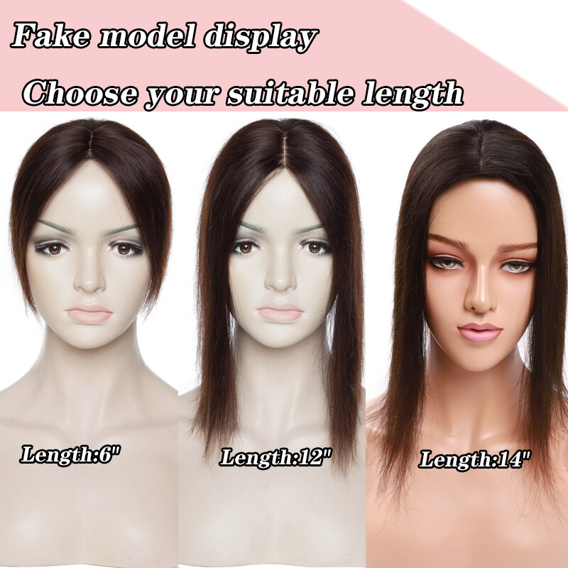 AAA 100% Virgin Remy Human Hair Silk Base Women Topper Hairpiece Toupee Wigs 8″