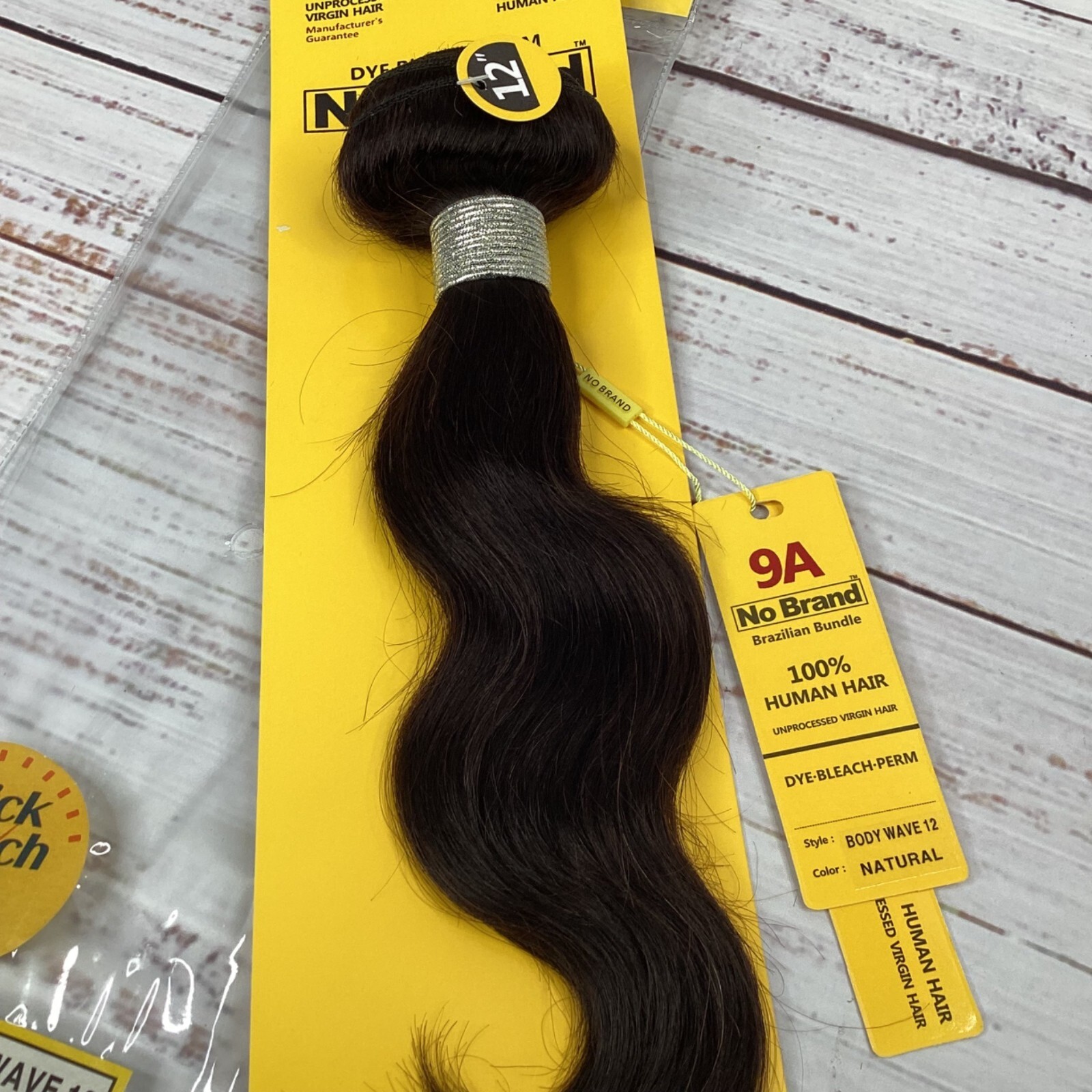 12” Body Wave 9A Quality Brazilian 100% Human Hair Natural (dark) Extensions