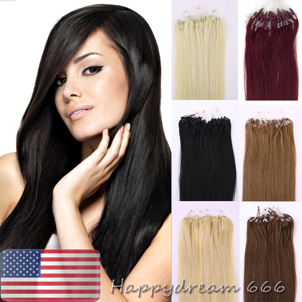 Micro Beads Link Micro Ring Loop Brazilian Remy Human Hair Extensions 100s-200s
