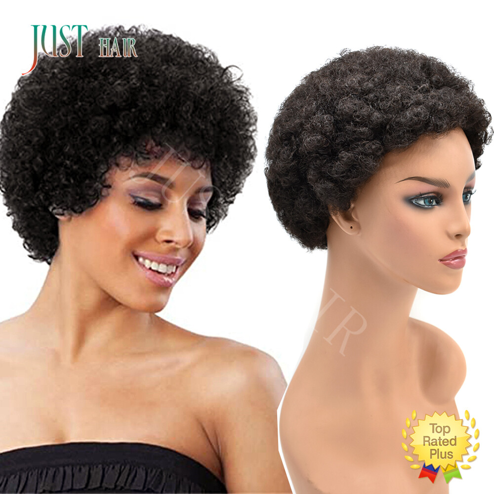 100%Human Hair Wig Short Afro Curly Wigs for Black Women Brazilian Virgin Hair