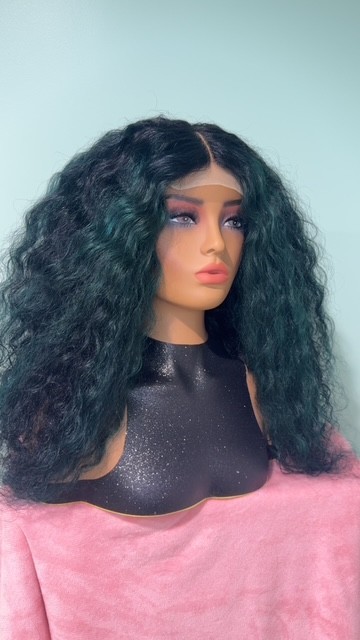 16Inch Brazilian Virgin Deep Wave Hair 4×4 Lace Closure Wig