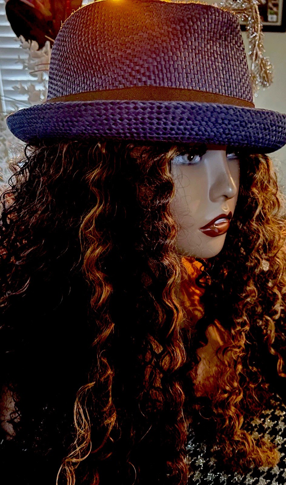 LONG LACE HUMAN HAIR BLEND WIG HONEY HIGHLIGHT THICK SPIRAL CURLS 1B/30 NEW