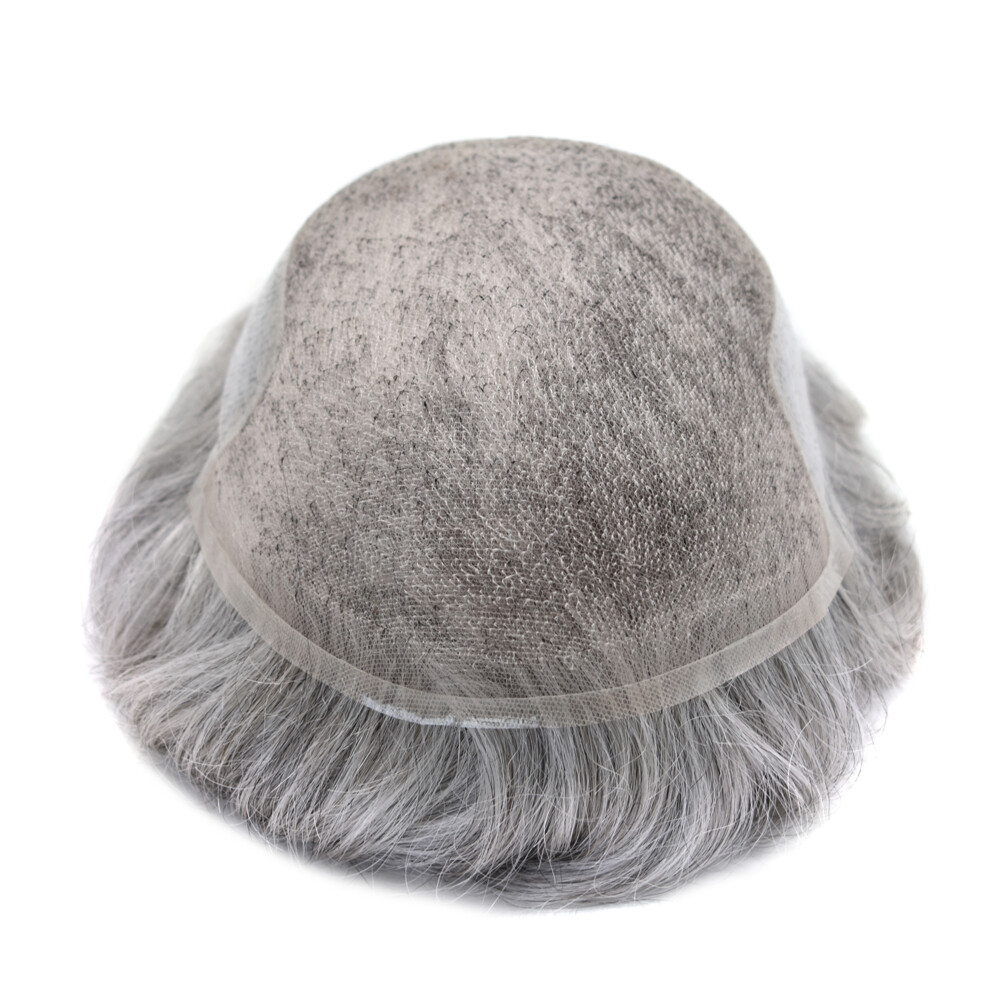 US French Lace Front Mens Toupee Poly Pu Hairpiece Replacement Systems BX2