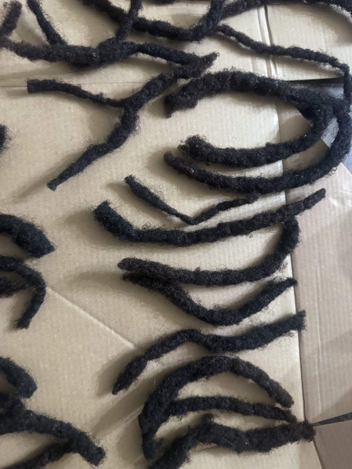 83 real human hair Free Form dreadlocks Black Color 3”-8” Average 6 Inches