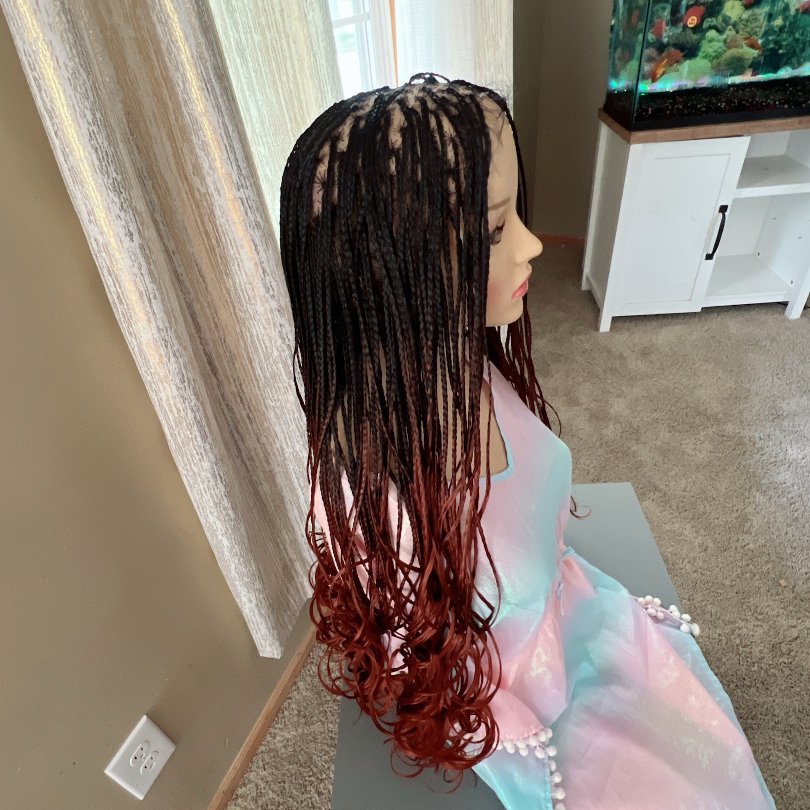 30” Lace Front French Curls Wig Color 1B/350