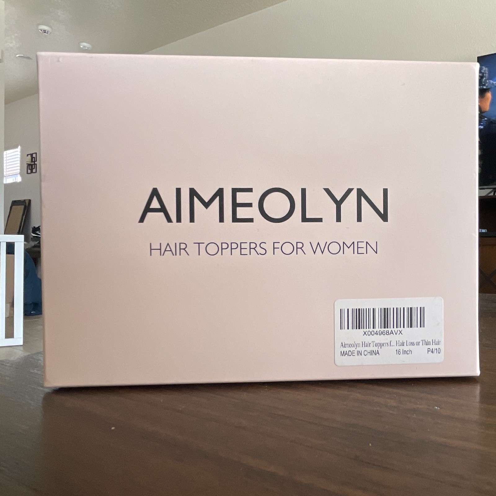 Aimeolyn Human Hair Topper Clip-In Lace Base 16in Brown/Blonde 5 Clips