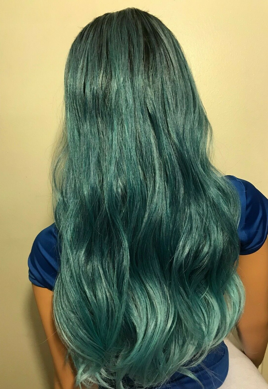 NWT SIS 360 Lace Free Part Remy Fiber Multi Color Long Wavy Lace Front Wig