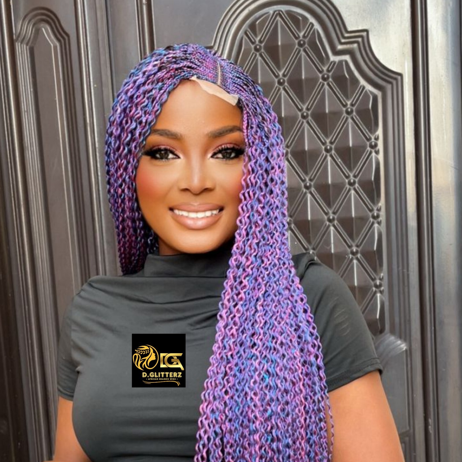 WATERMELON BRAIDED WIG ON 2*4 LACE CLOSURE 35″