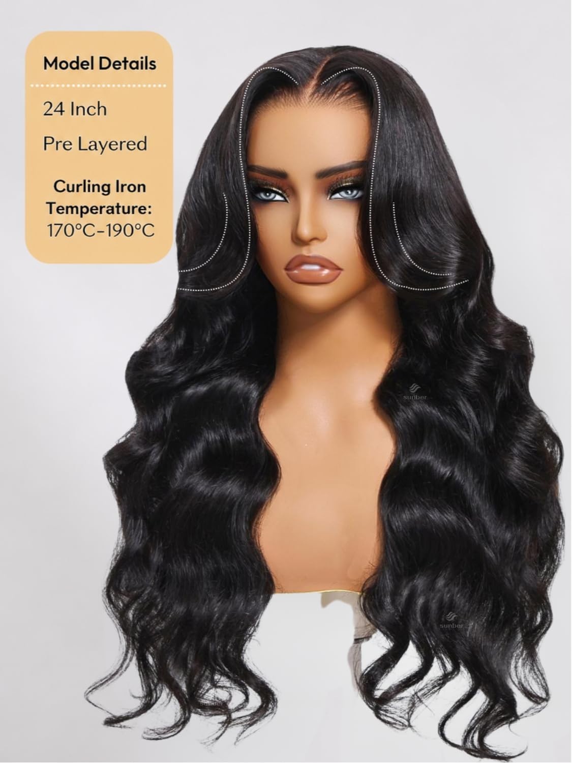 18″ Loose Body Wave Human Hair Wig, 13×4 HD Lace Front, Pre-Plucked, Drawstring