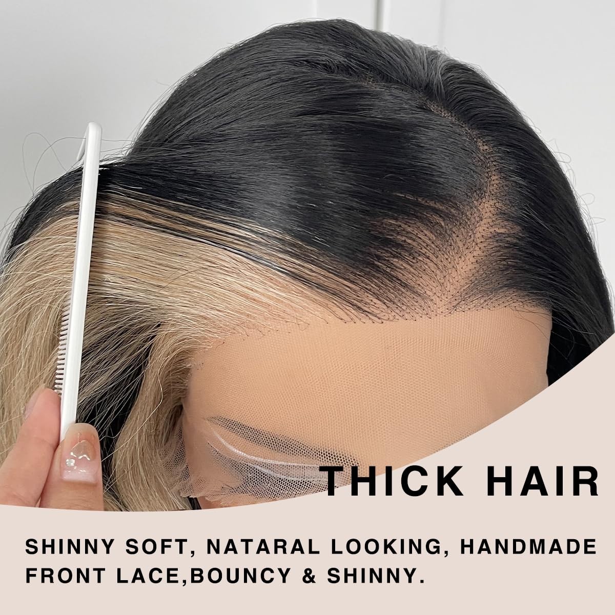 LACE FRONT WIG HUMAN HAIR BLENDED HIGHLIGHTS