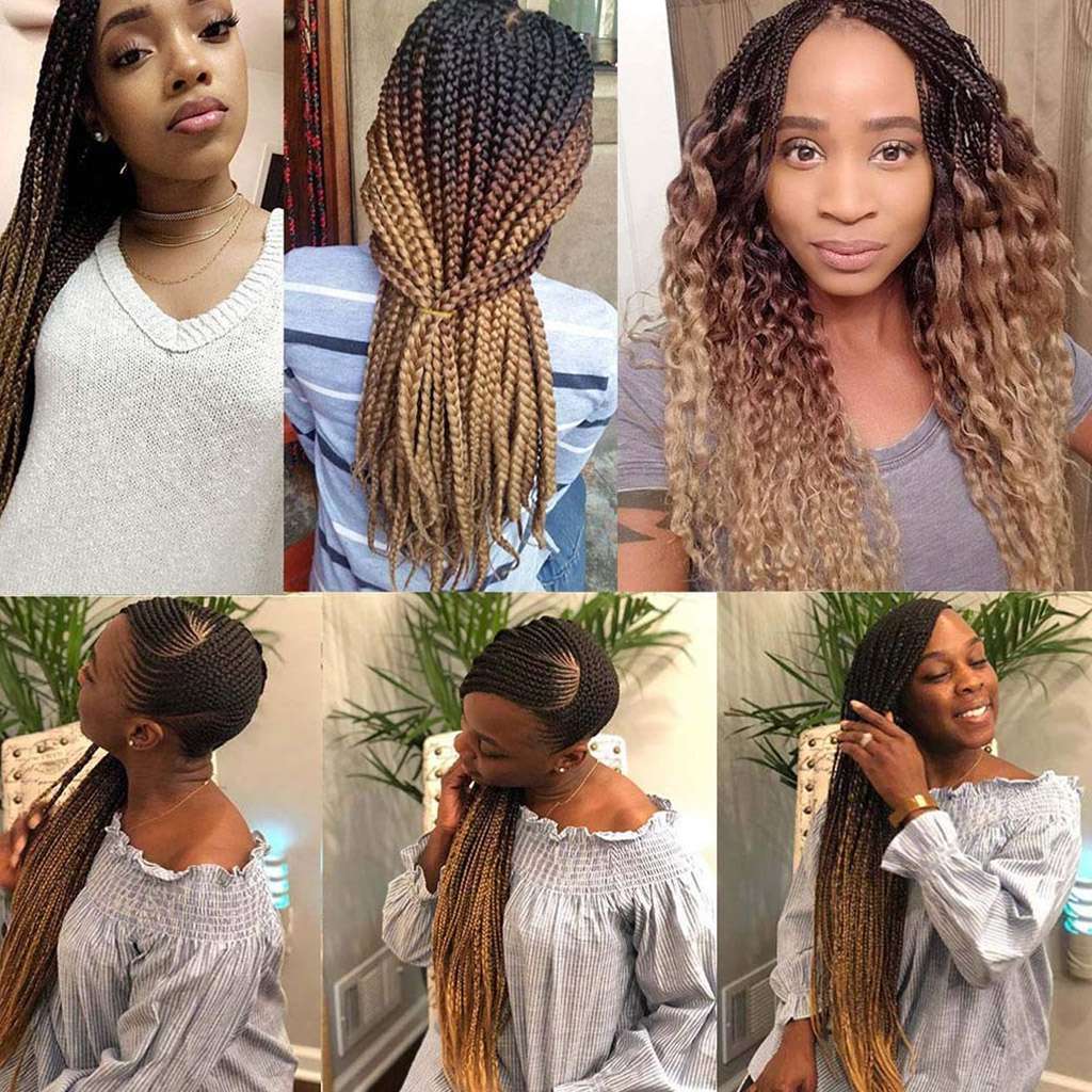 24″ Afro Jumbo Hair Extensions kanekalon Braiding Hair Box Twist Braid For Human