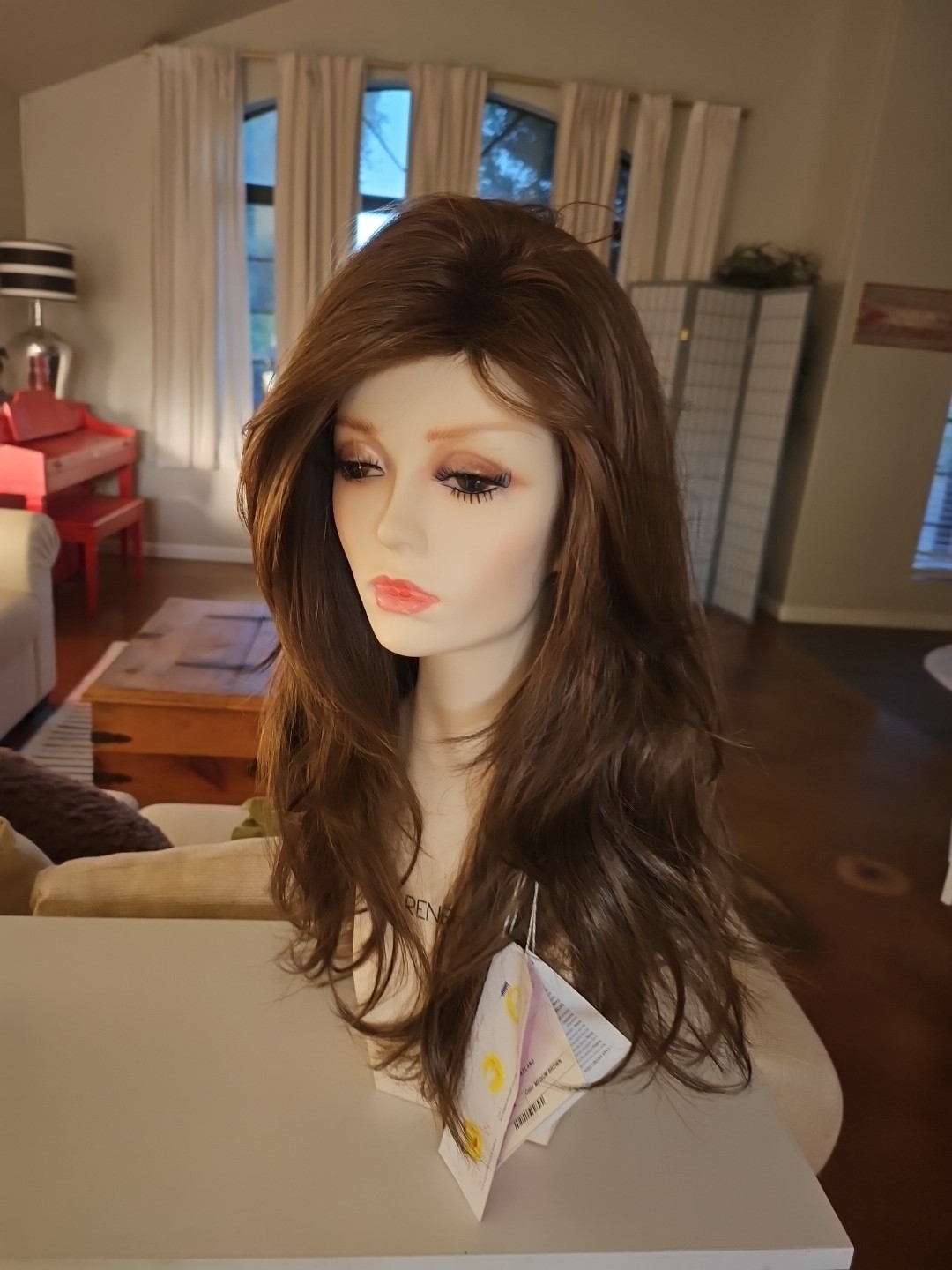 Noriko Angelica Wig In Color Medium Brown, Classic Cap, NWT