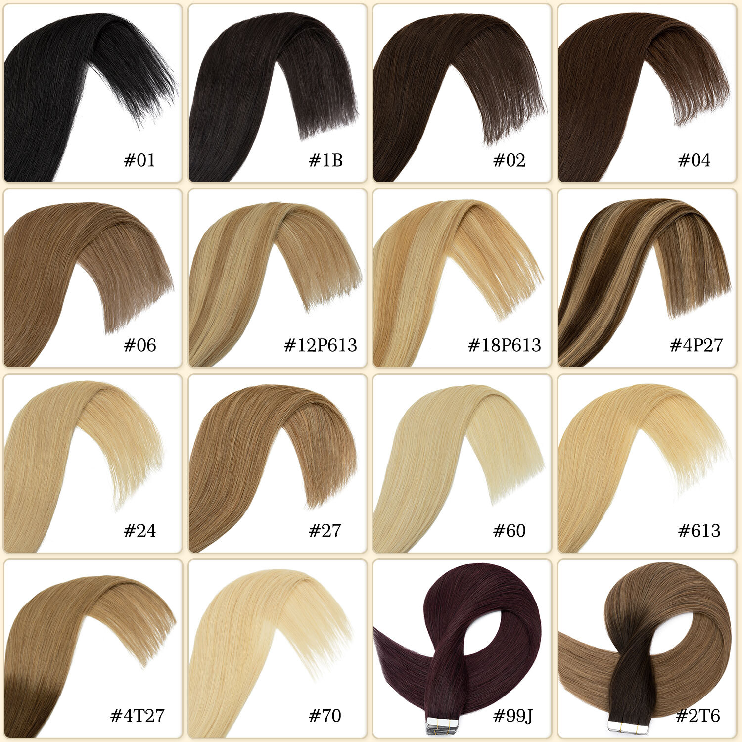 THICK 100G Tape In 100% Remy Human Hair Extensions Skin Weft FULL HEAD Blonde US