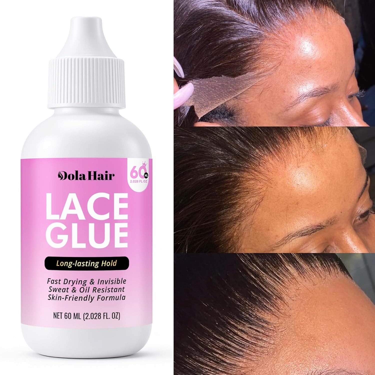 Lace Wig Adhesive Kit – 2 Oz Waterproof Strong Hold for Natural Looks