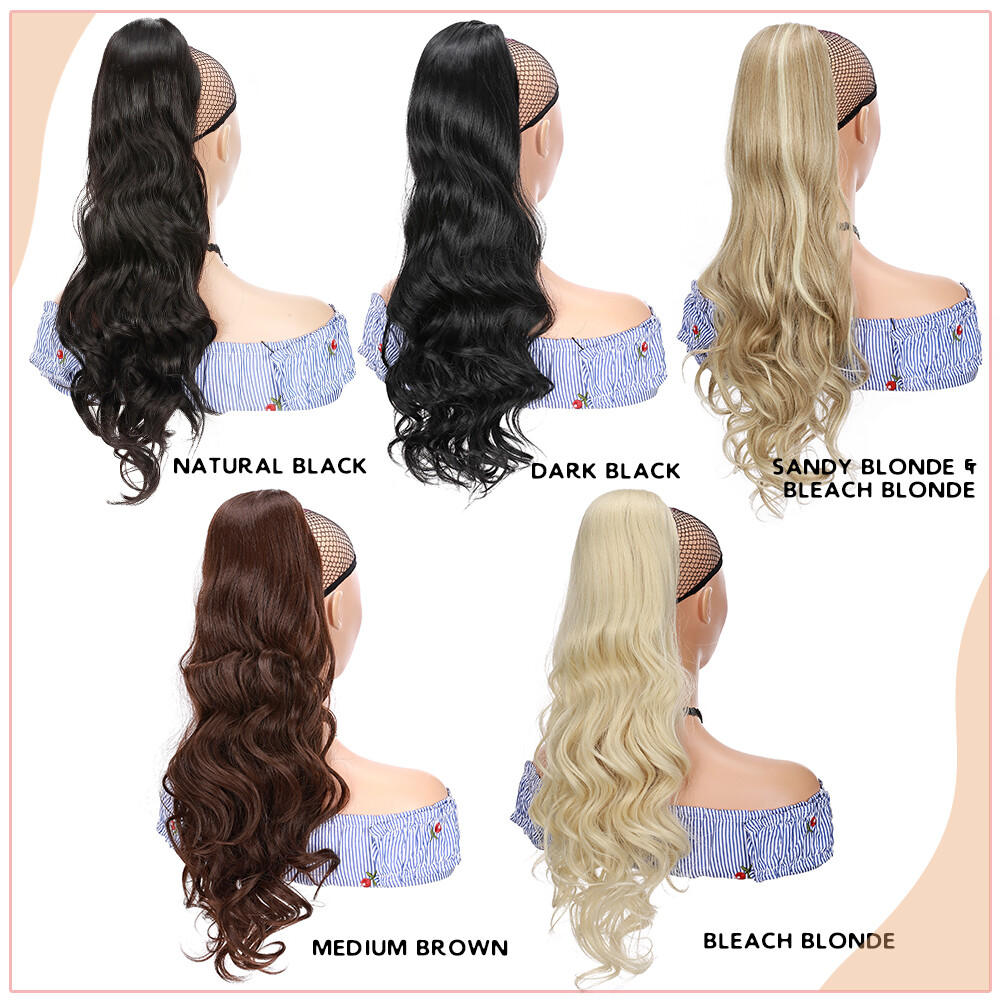 200g Real As Human Thick Drawstring Ponytail Clip In Hair Extension Pony Tail US