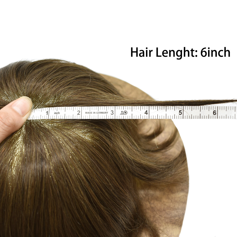 Mens Human Hair Replacement System Hairpiece Fine Mono Poly Skin Toupee