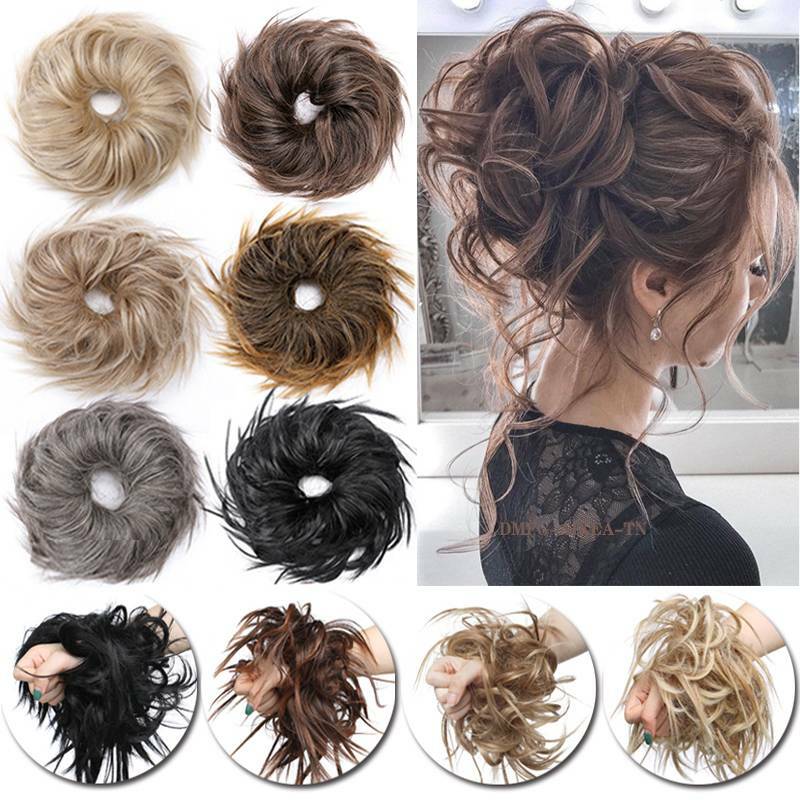 NEW Thick Wrap Messy Bun Hair Piece Scrunchie Updo Hair Extensions Real as Human