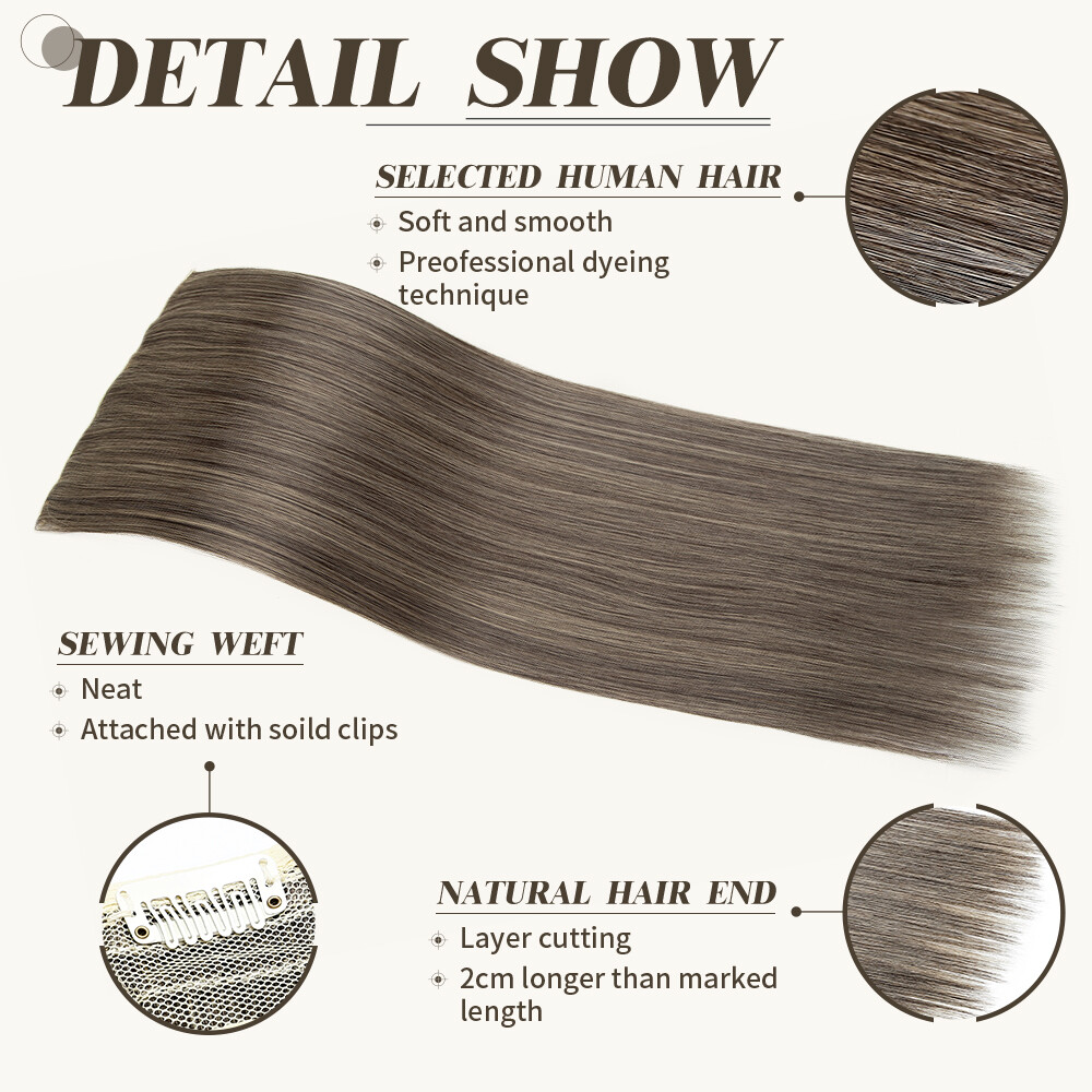 CLEARANCE 1PC Clip In On THICK Hair Extensions 3/4 Full Head AS Human Long Wavy