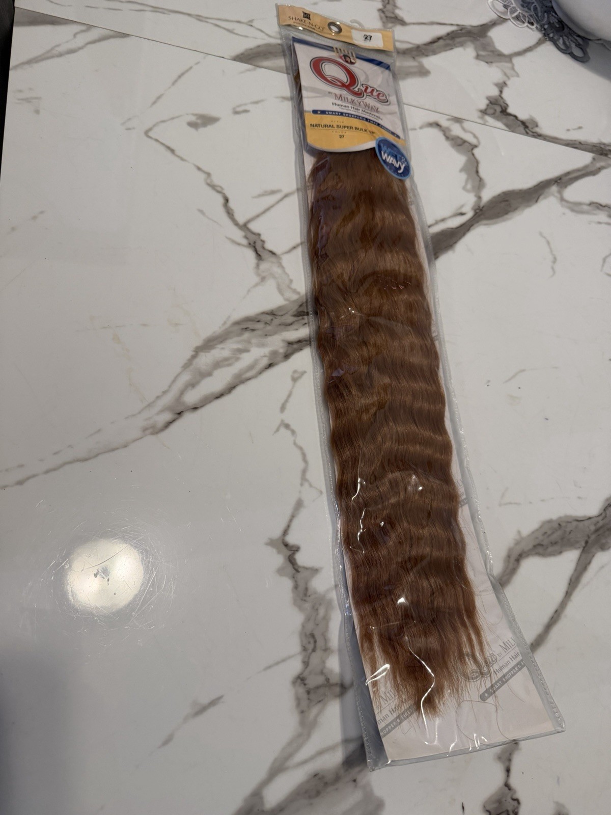 Milky Way Que Human Hair Super Bulk 18in Wet & Wavy Weaving Extensions 27