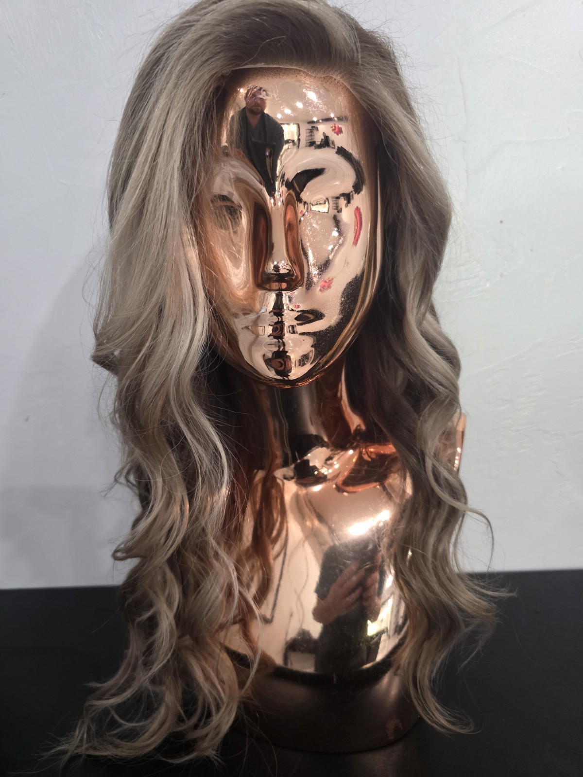 Natural 20″ blonde, custom color 100% human hair wig, glueless cap structure