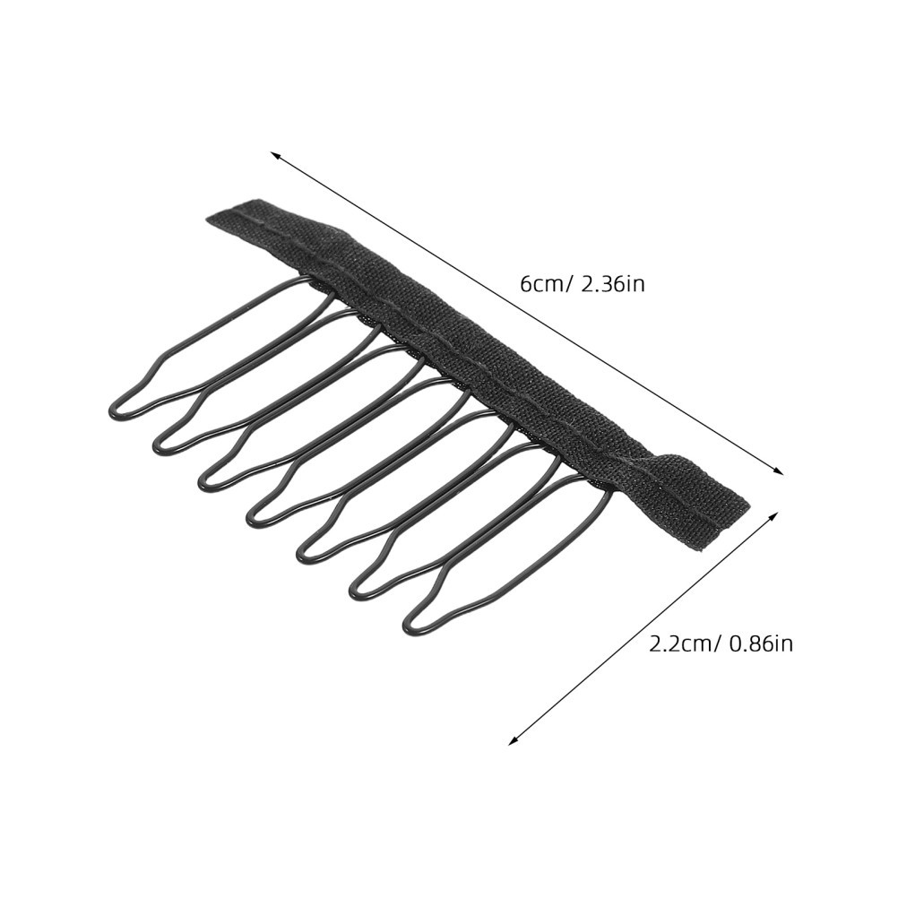 40Pcs Wig Attachment Clips Black Steel and Fabric for Secure Wig Installation