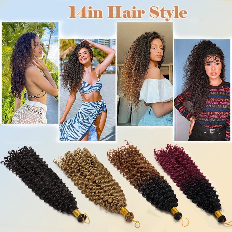 Natural Water Wave Crochet Braids Black Deep Curly Hair Extensions As Real Human