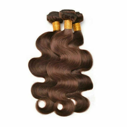 12AA BRAZILIAN VIRGIN HUMAN HAIR BODY WAVE COLOUR 4# CHESTNUT BROWN 300g/400g